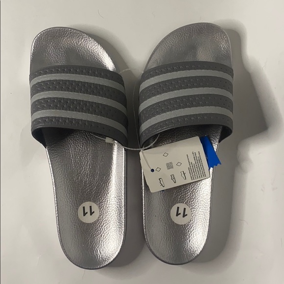 Adidas samba silver slides RARE. Men’s. 11 - Picture 2 of 6